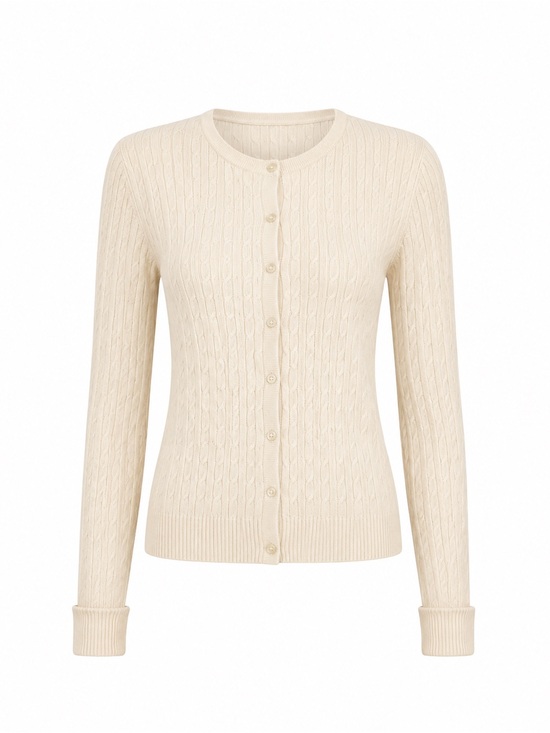 Talbots Sweaters - Talbots Cream Cable Knit Cardigan